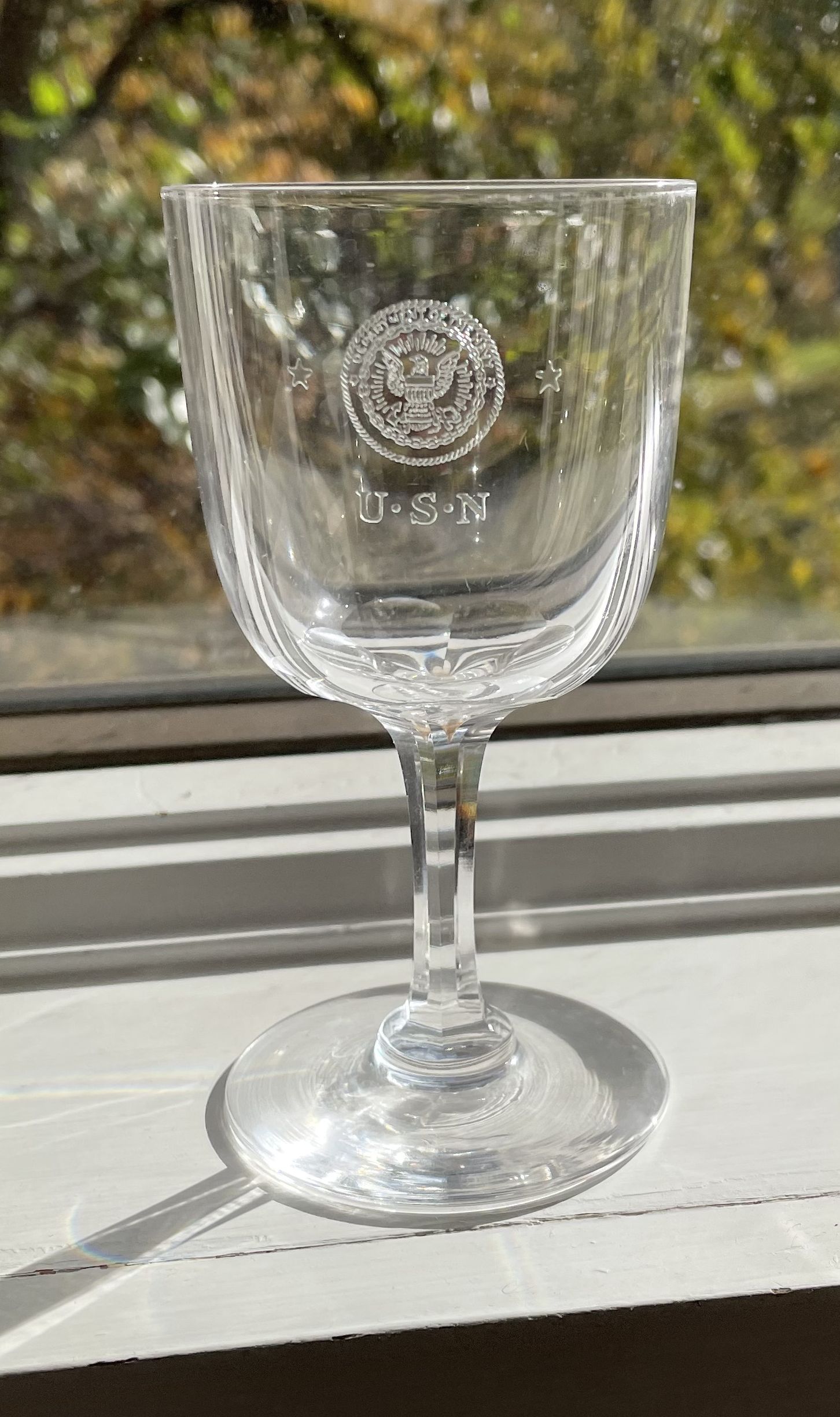 Crystal Wine Glass Great White Fleet and WWI Era